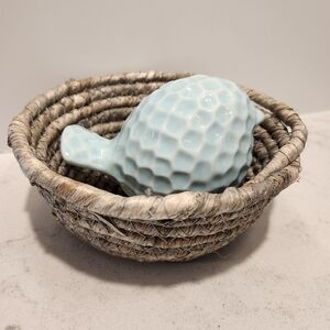 Ceramic Spring Bird in Basket Nest